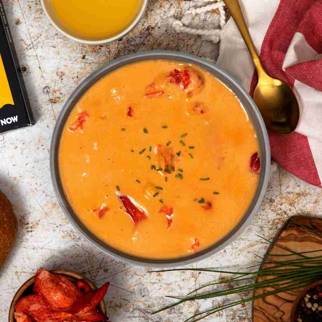 BRAND, CATEGORY, CHOWDER & BISQUE, MAINE LOBSTER NOW, Maine Lobster Bisque w/ Lobster Meat - 16 oz.