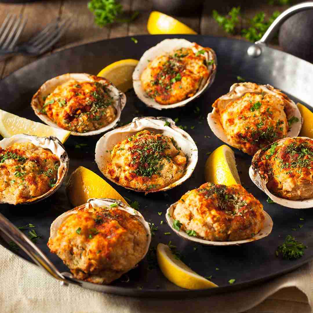Stuffed Clams in Natural Shells – 12 count
